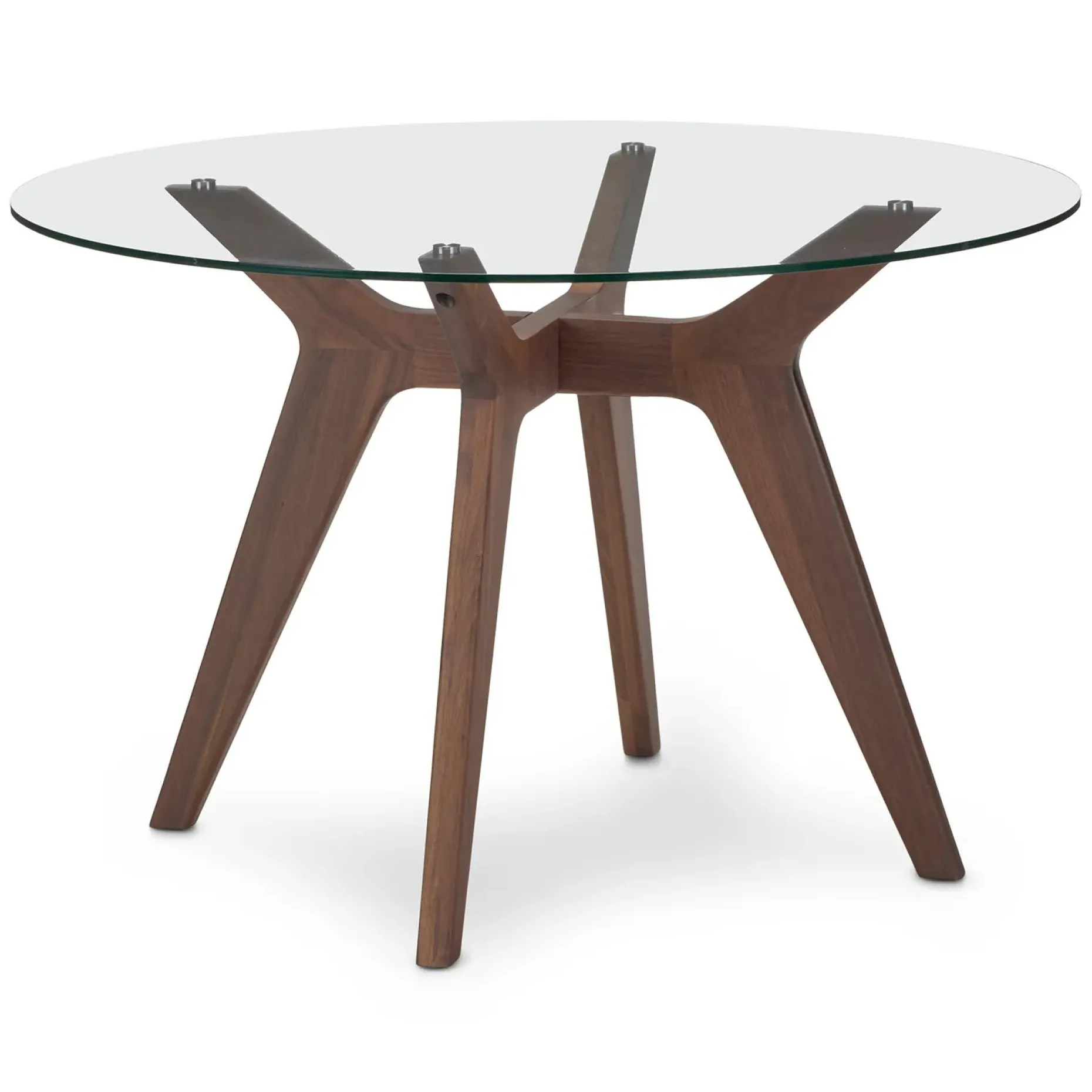 Emmer 47.25" Glass Dining Table - Walnut
