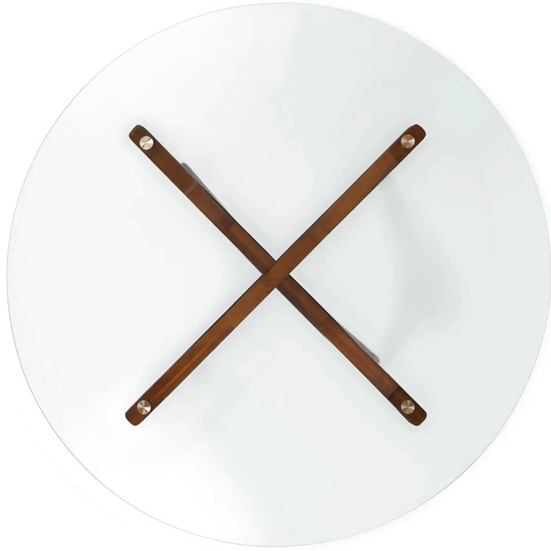 Emmer 47.25" Glass Dining Table - Walnut