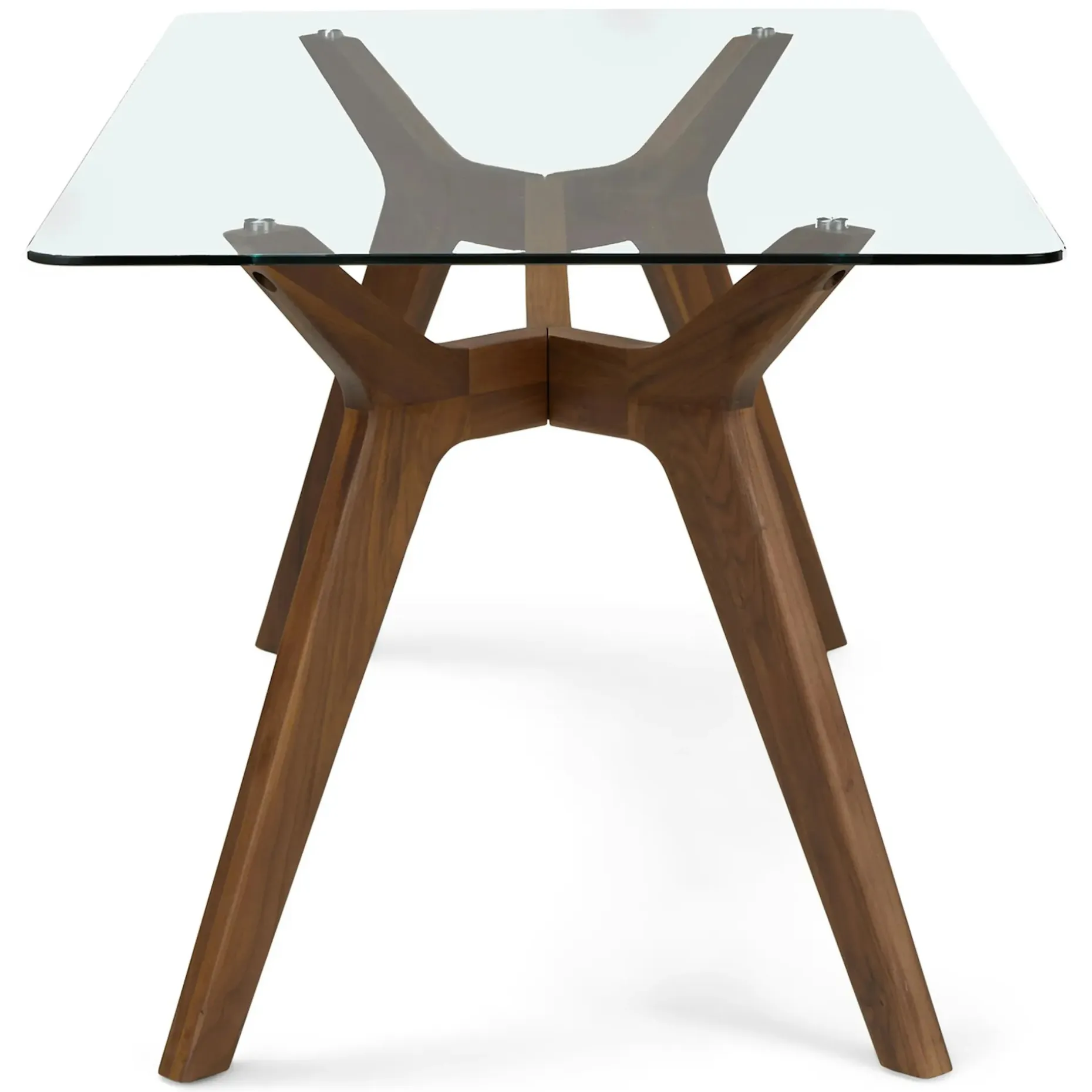 Emmer 71" Glass Dining Table - Walnut