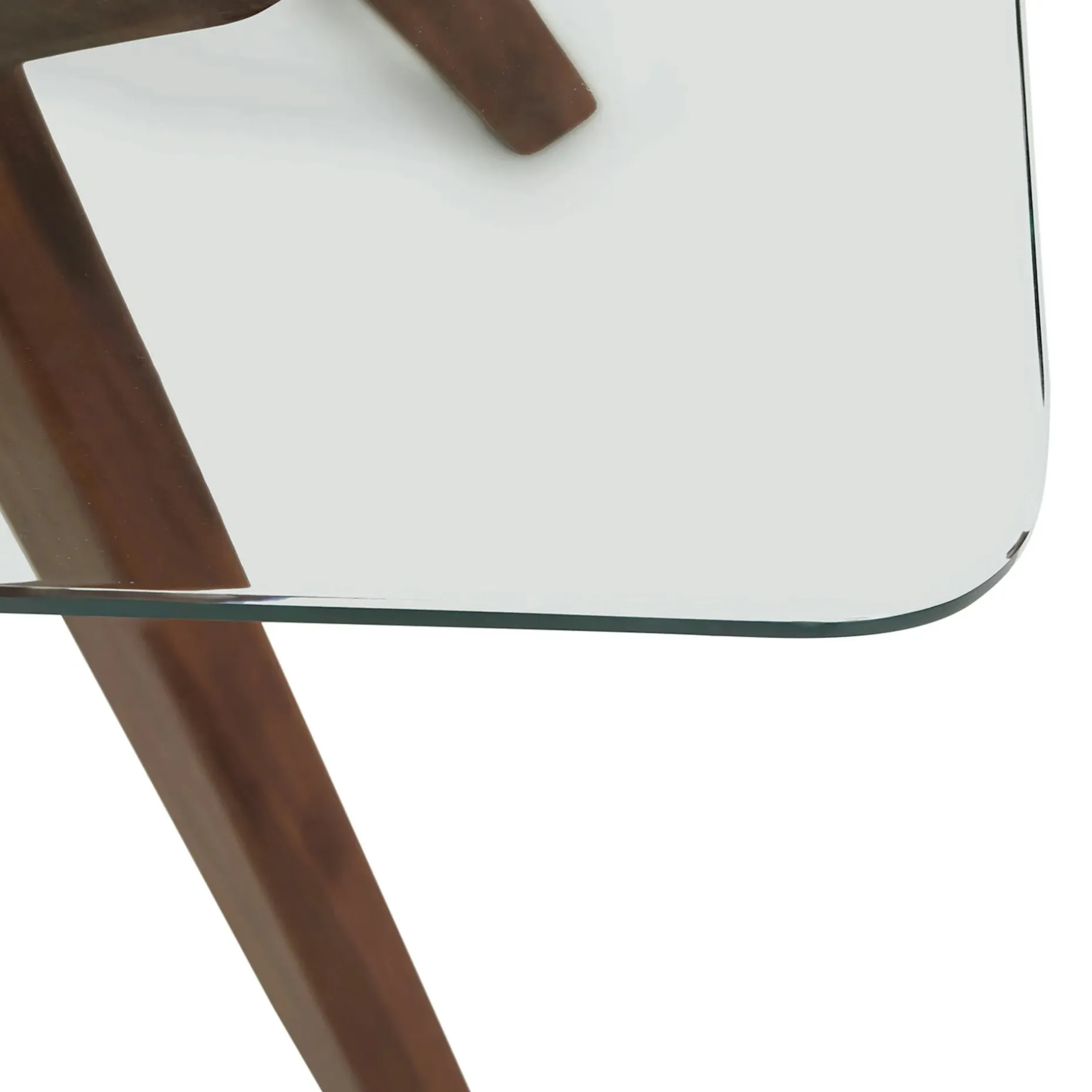 Emmer 71" Glass Dining Table - Walnut