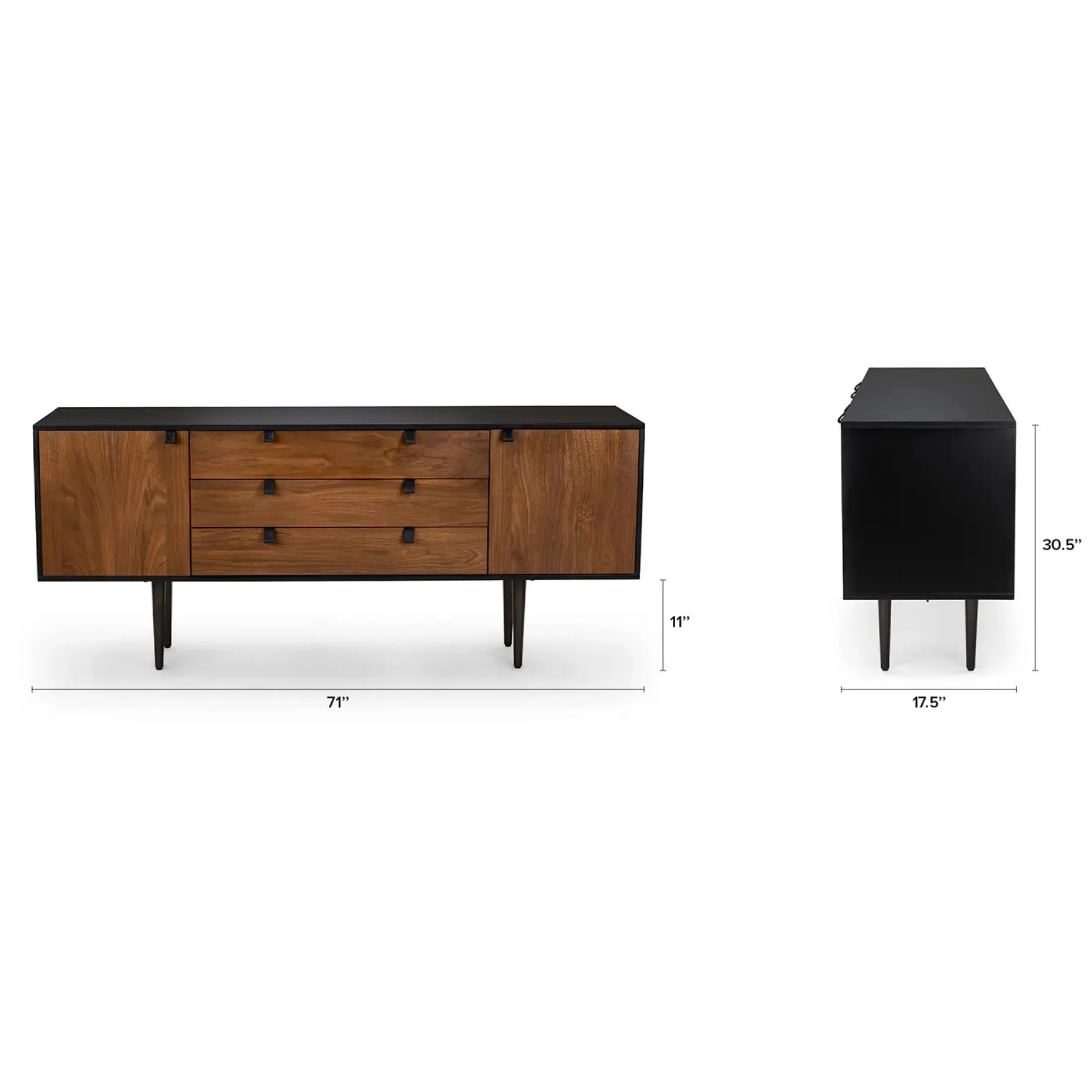 Envelo 71" Sideboard - Walnut and Black