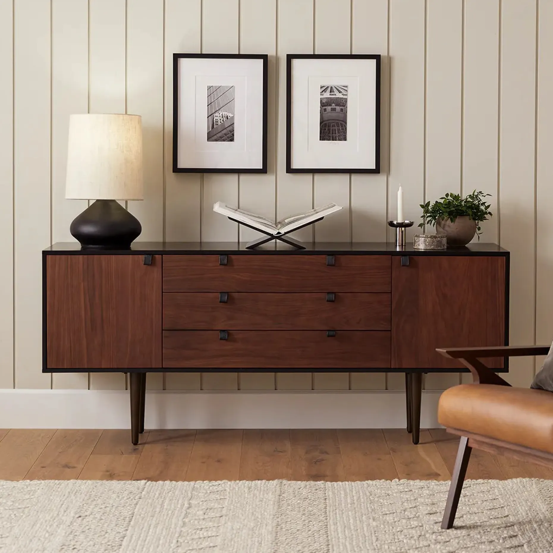 Envelo 71" Sideboard - Walnut and Black