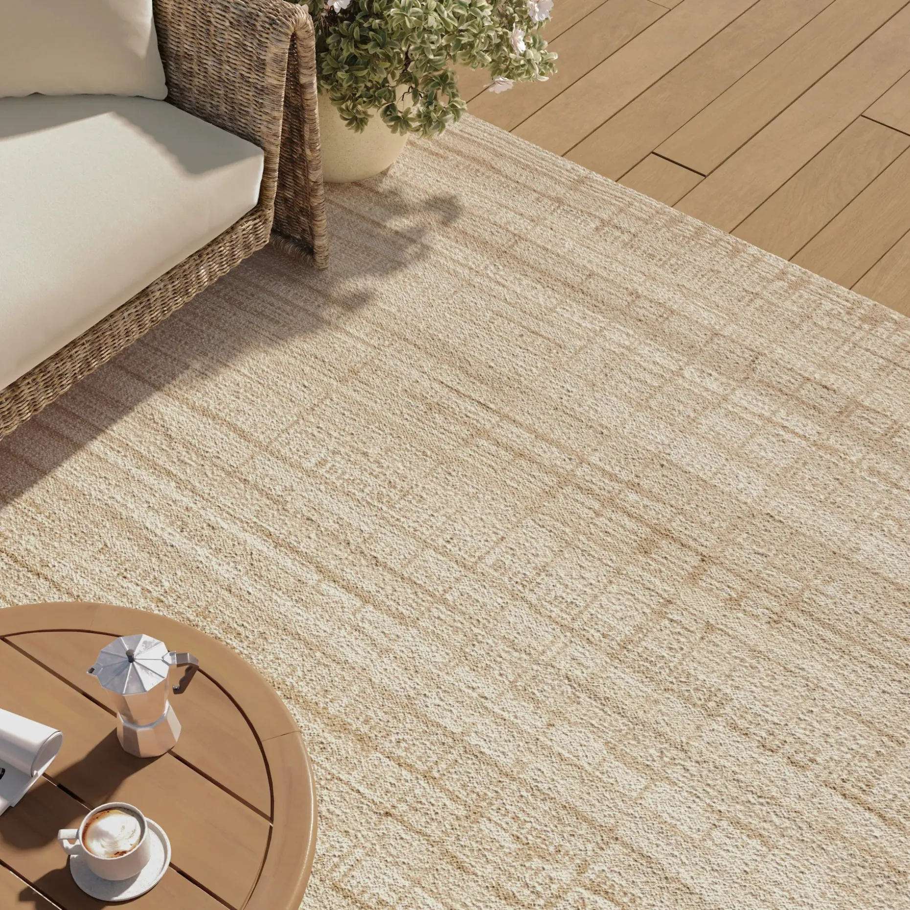 Erina 8 x 10 Indoor/Outdoor Rug - Textured Sand