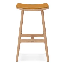 Esse Leather Counter Stool - Light Oak and Taos Tan