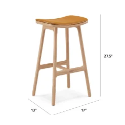 Esse Leather Counter Stool - Light Oak and Taos Tan