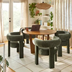 Everse Velvet Dining Chair - Melange Green