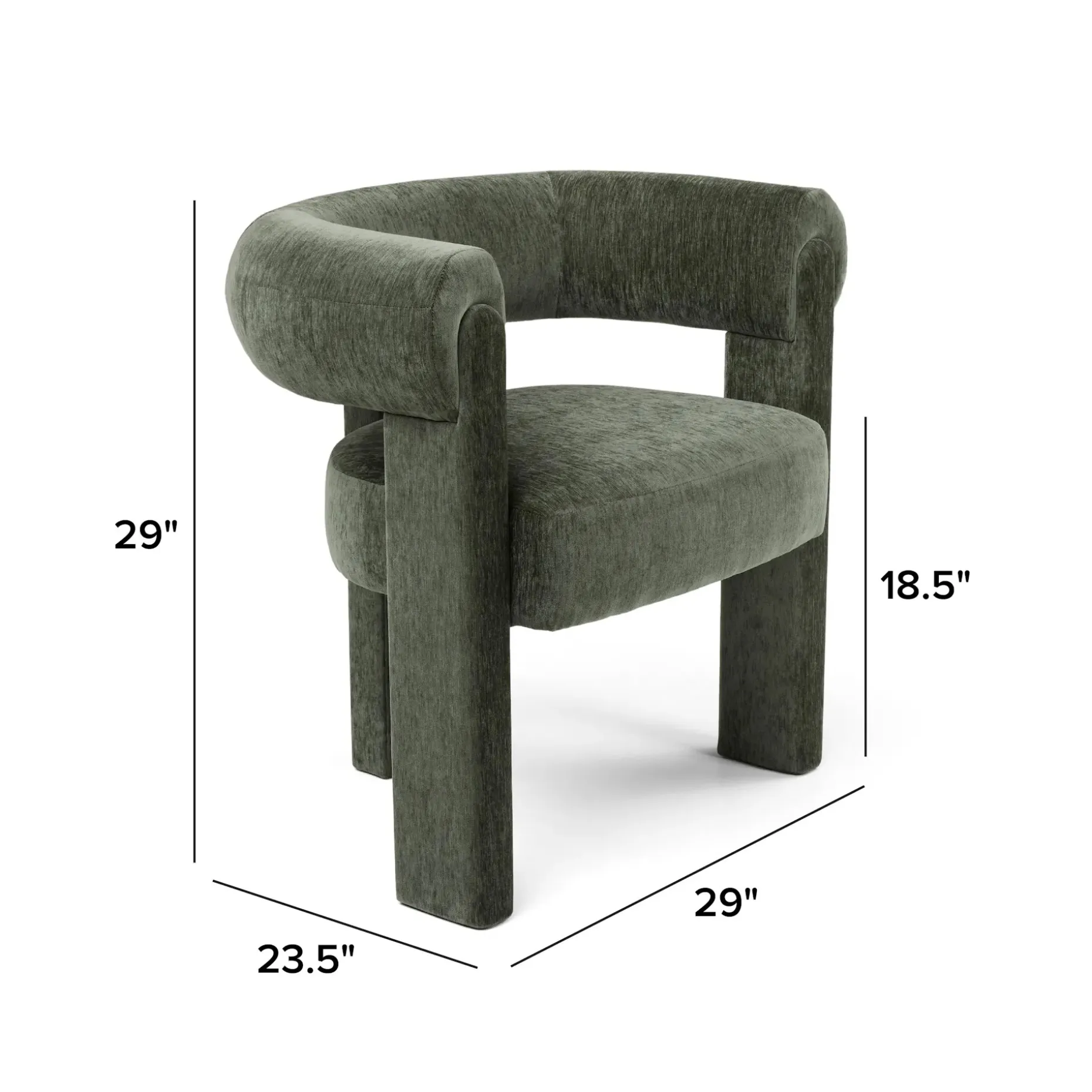 Everse Velvet Dining Chair - Melange Green