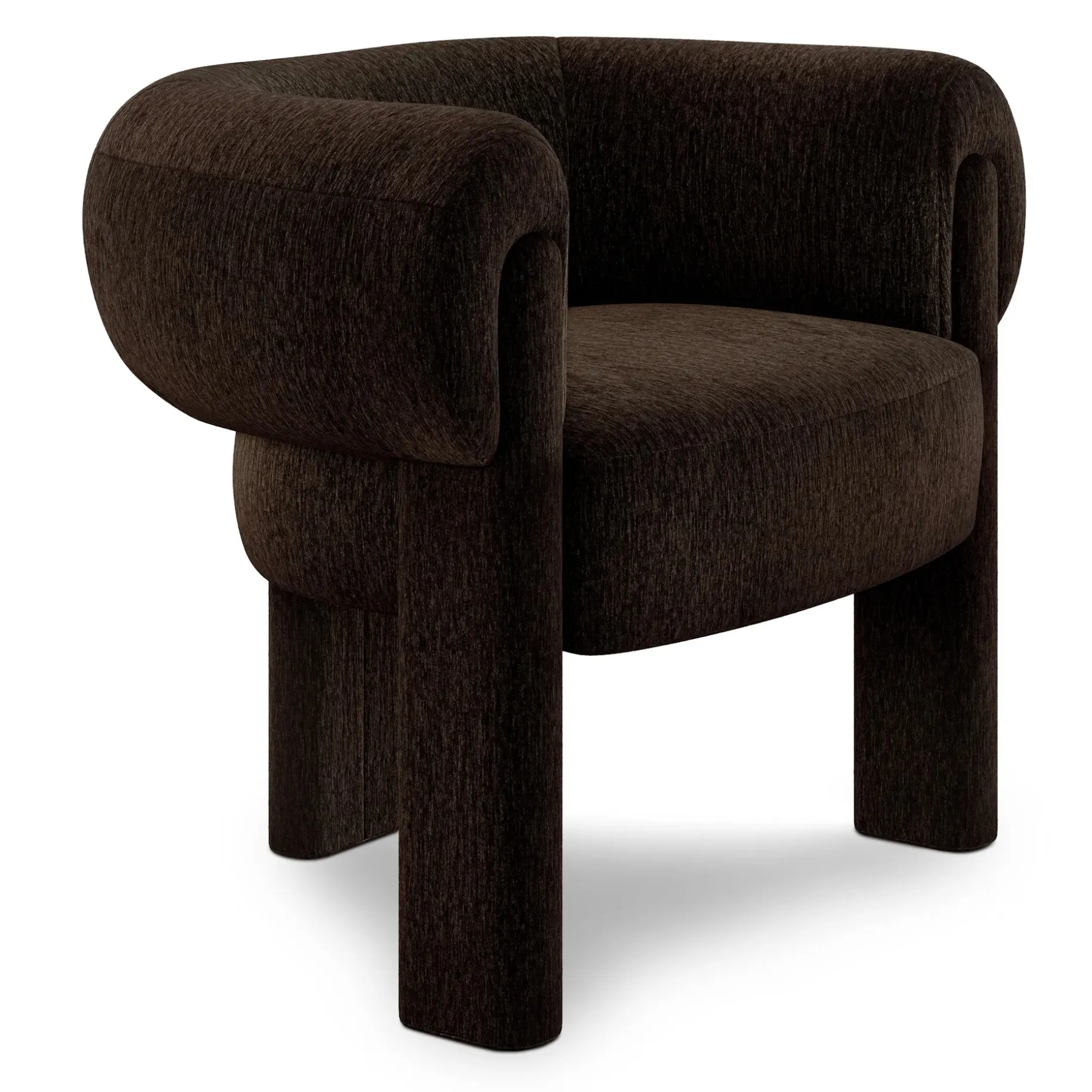 Everse 33.5" Velvet Lounge Chair - Melange Espresso
