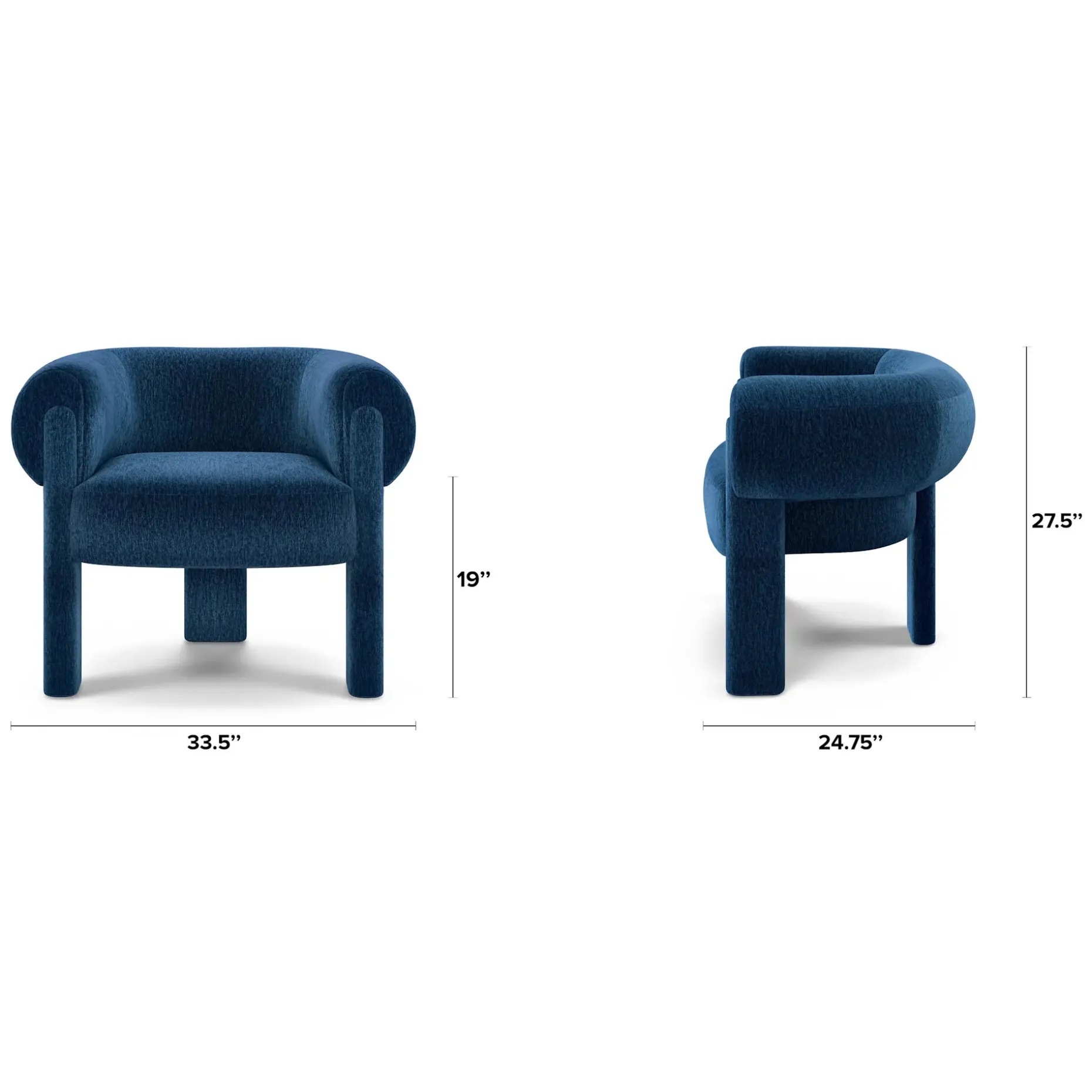 Everse 33.5" Velvet Lounge Chair - Melange Twilight