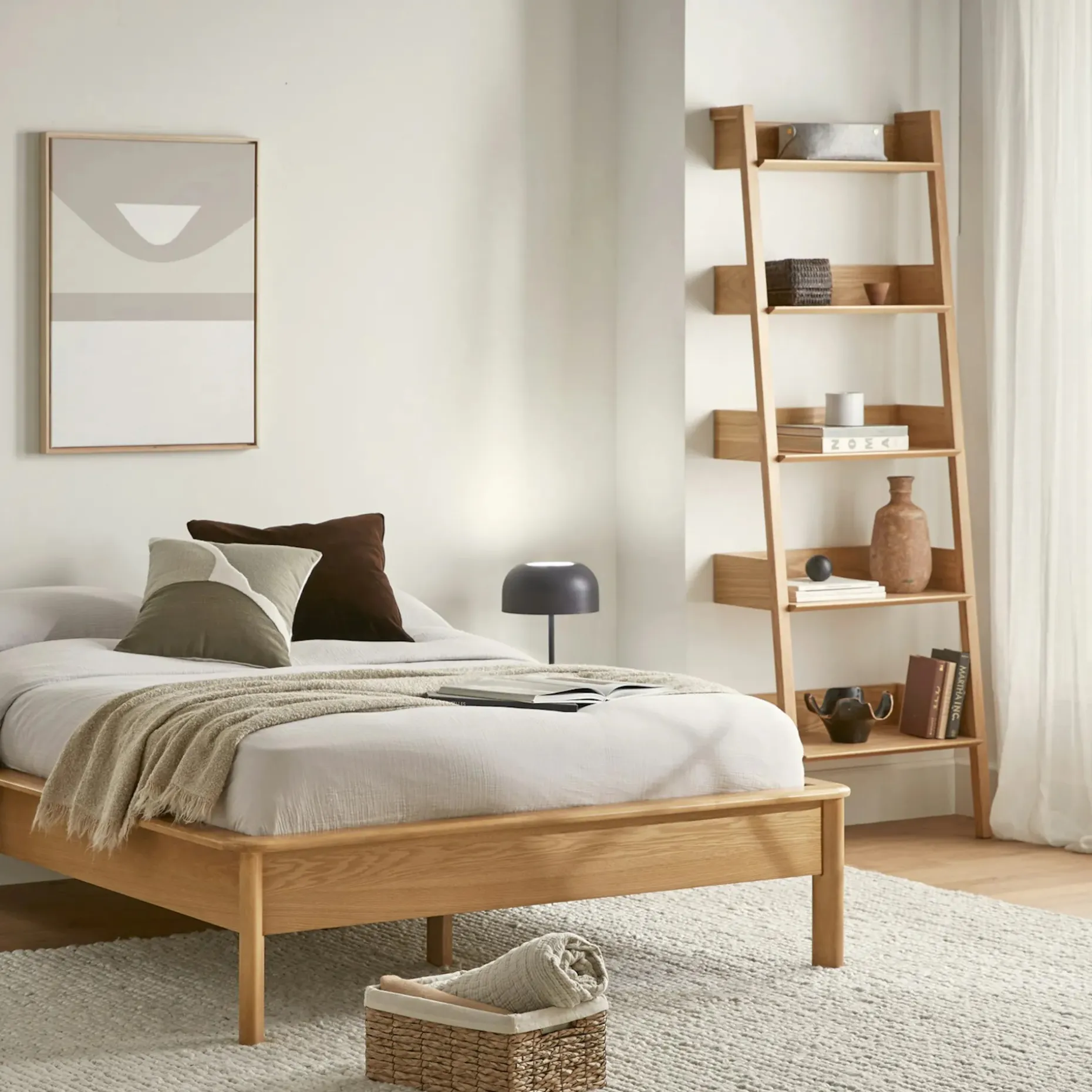 Fantol 26.5" Shelving Unit, Narrow - Natural Oak