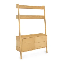 Fantol 51.5" Shelving Unit with Storage - Natural Oak