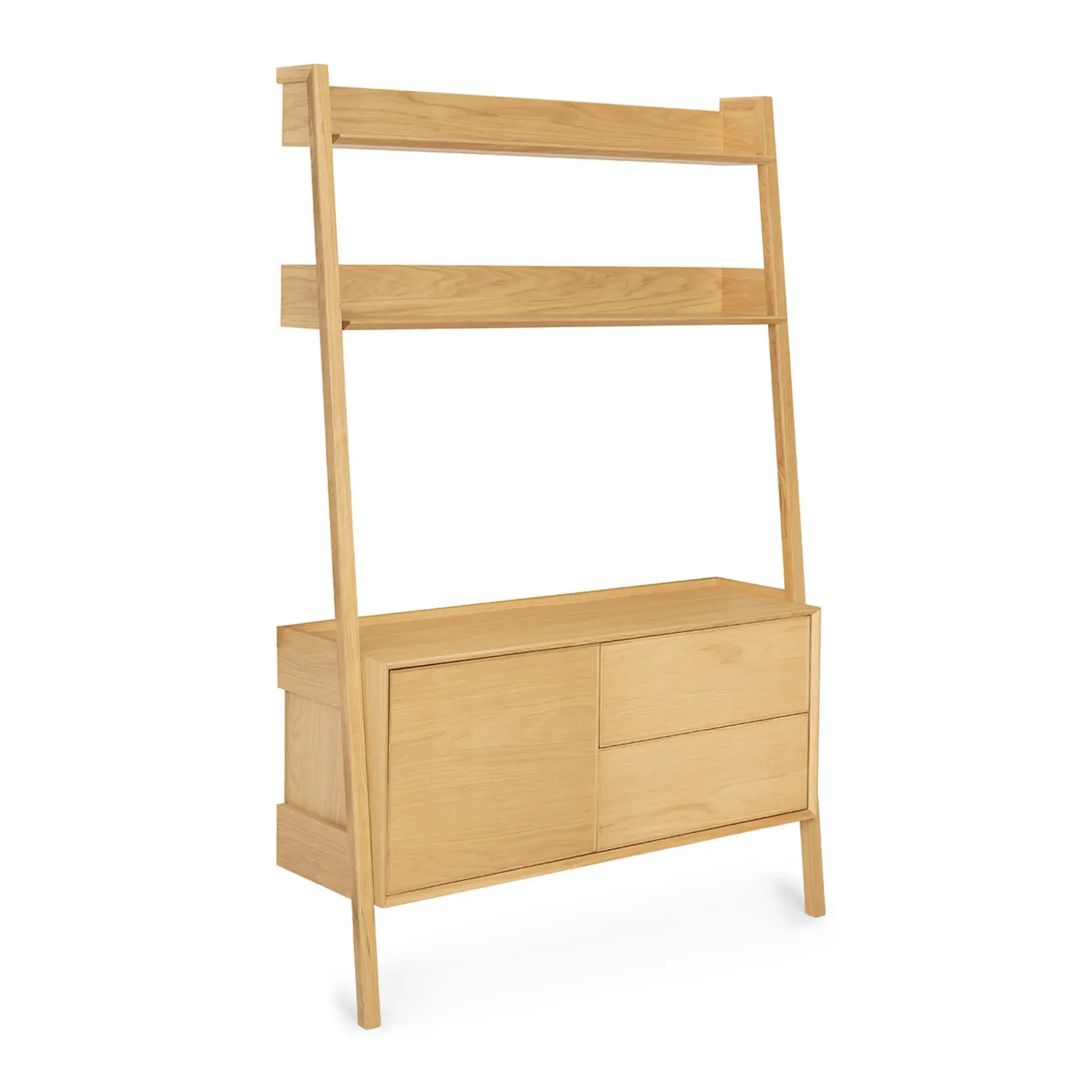 Fantol 51.5" Shelving Unit with Storage - Natural Oak