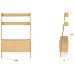 Fantol 51.5" Shelving Unit with Storage - Natural Oak