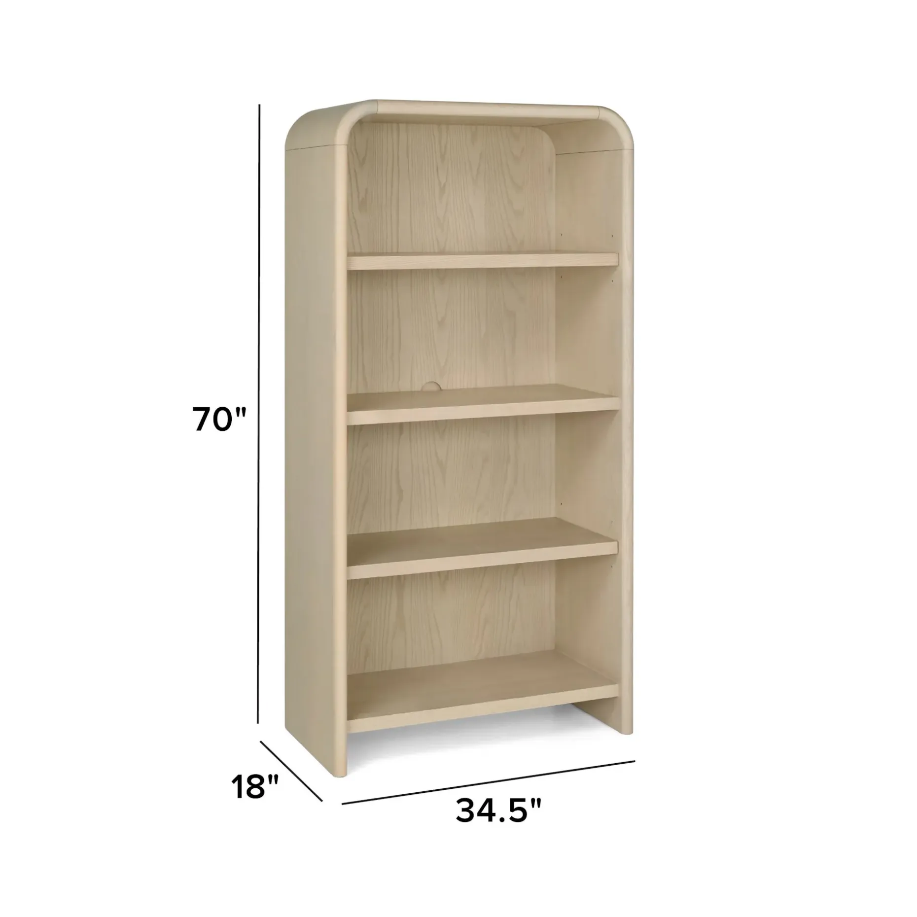 Faydra 34.5" Bookcase - Natural Ash