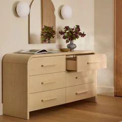 Faydra 6-Drawer Double Dresser - Natural Ash