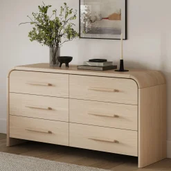 Faydra 6-Drawer Double Dresser - Natural Ash