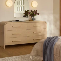 Faydra 6-Drawer Double Dresser - Natural Ash