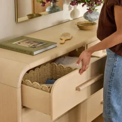 Faydra 6-Drawer Double Dresser - Natural Ash