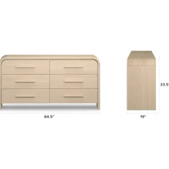 Faydra 6-Drawer Double Dresser - Natural Ash