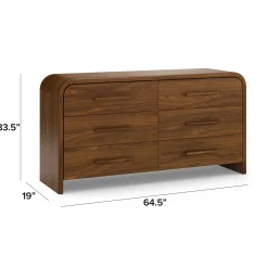 Faydra 6-Drawer Double Dresser - Walnut
