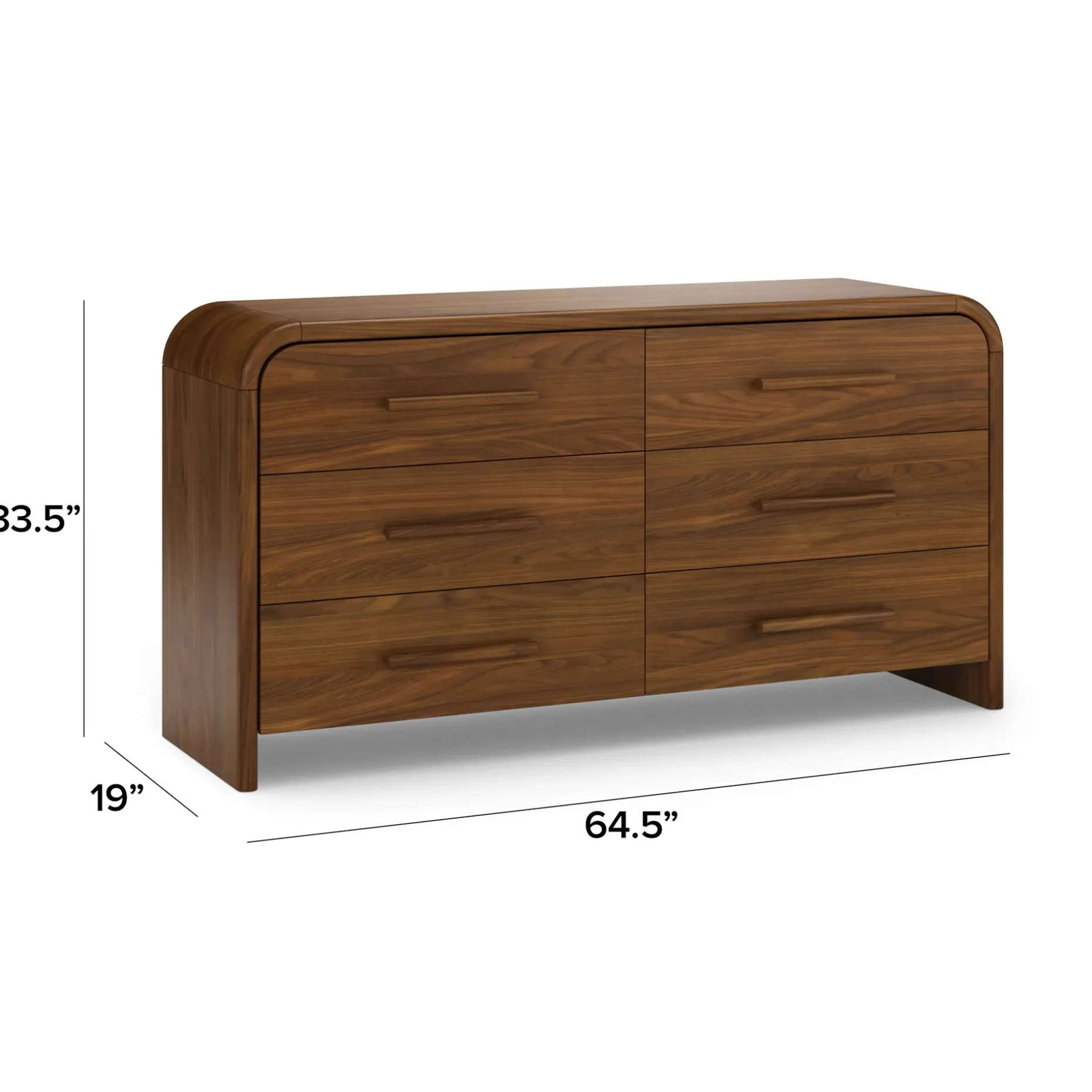 Faydra 6-Drawer Double Dresser - Walnut
