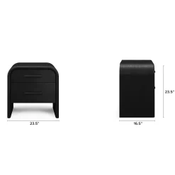 Faydra 2-Drawer Nightstand - Black