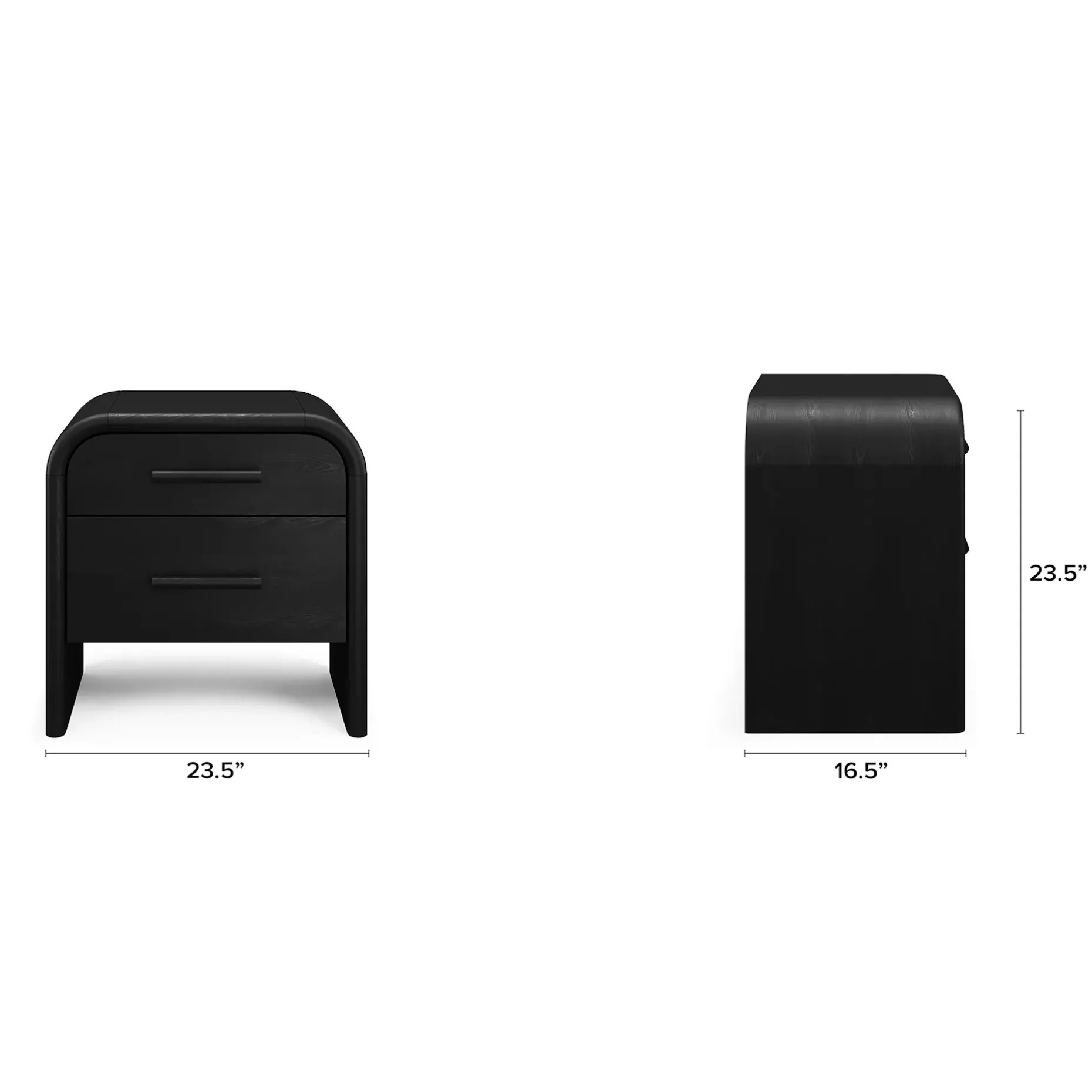 Faydra 2-Drawer Nightstand - Black