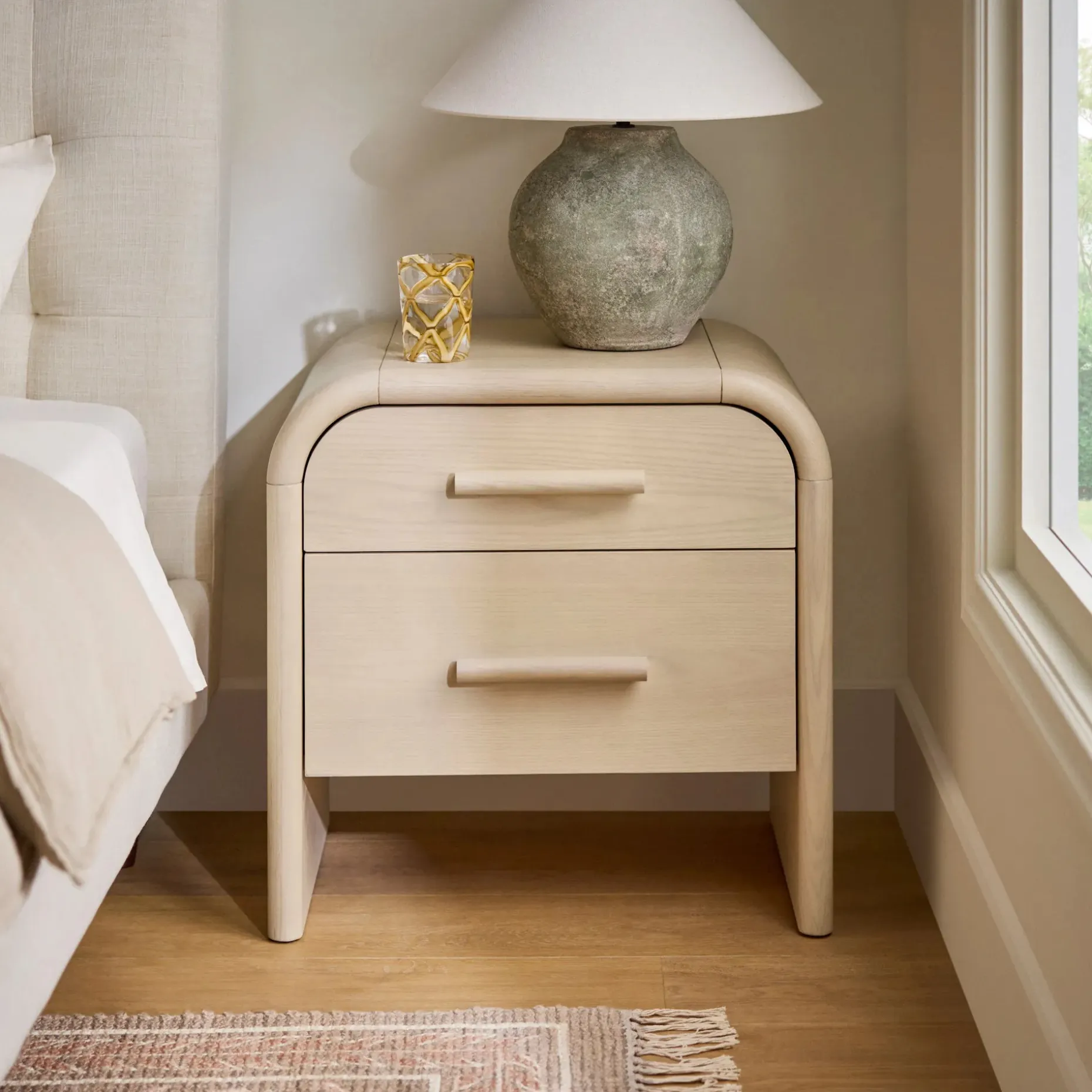 Faydra 2-Drawer Nightstand - Natural Ash