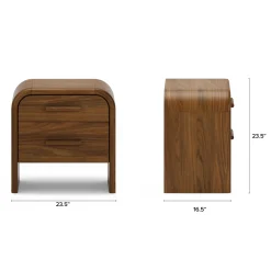 Faydra 2-Drawer Nightstand - Walnut