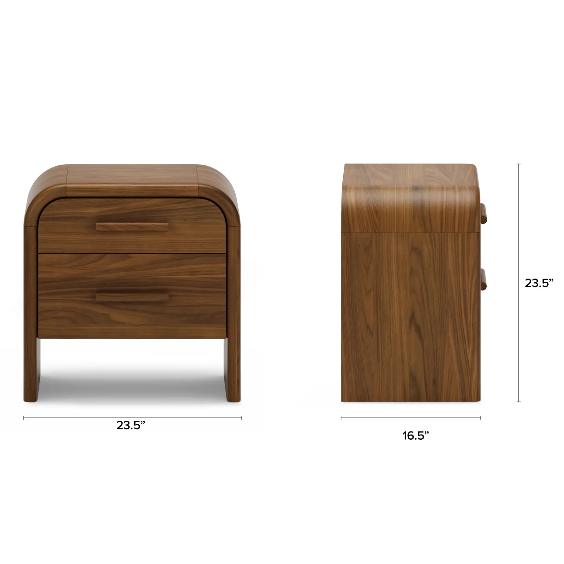 Faydra 2-Drawer Nightstand - Walnut