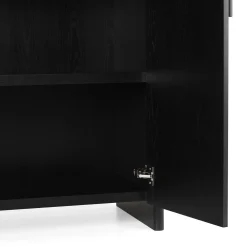 Faydra 35.5" Enclosed Bookcase - Black