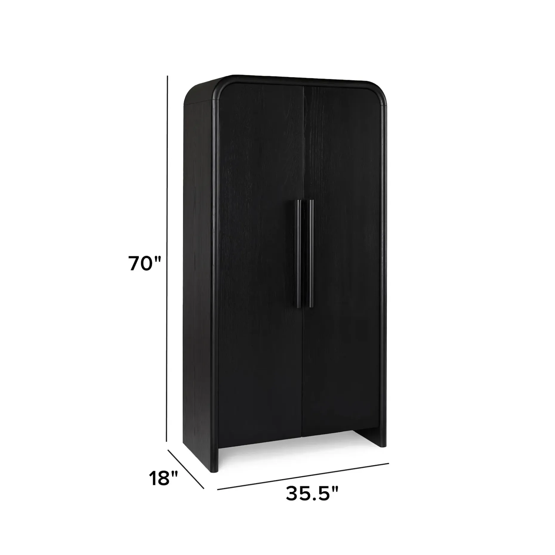 Faydra 35.5" Enclosed Bookcase - Black