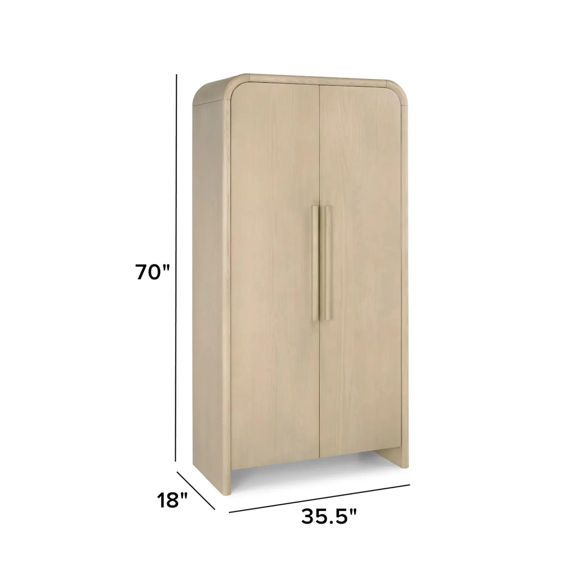 Faydra 35.5" Enclosed Bookcase - Natural Ash