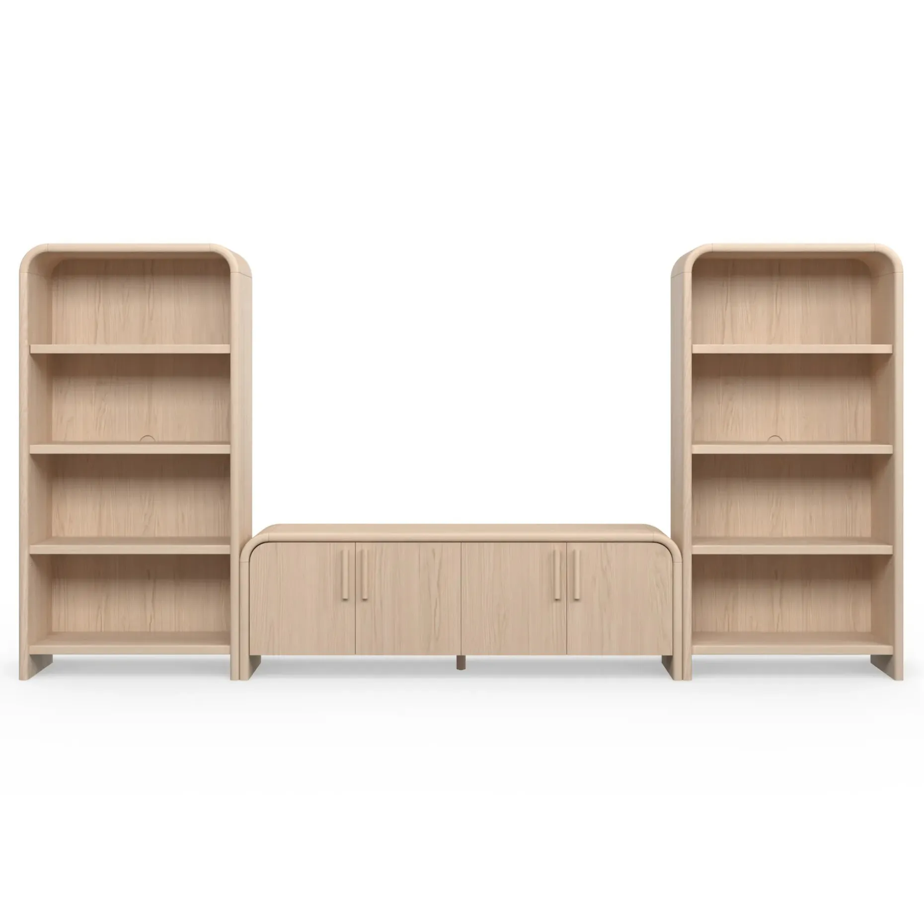 Faydra 140" Media Storage Set - Natural Ash