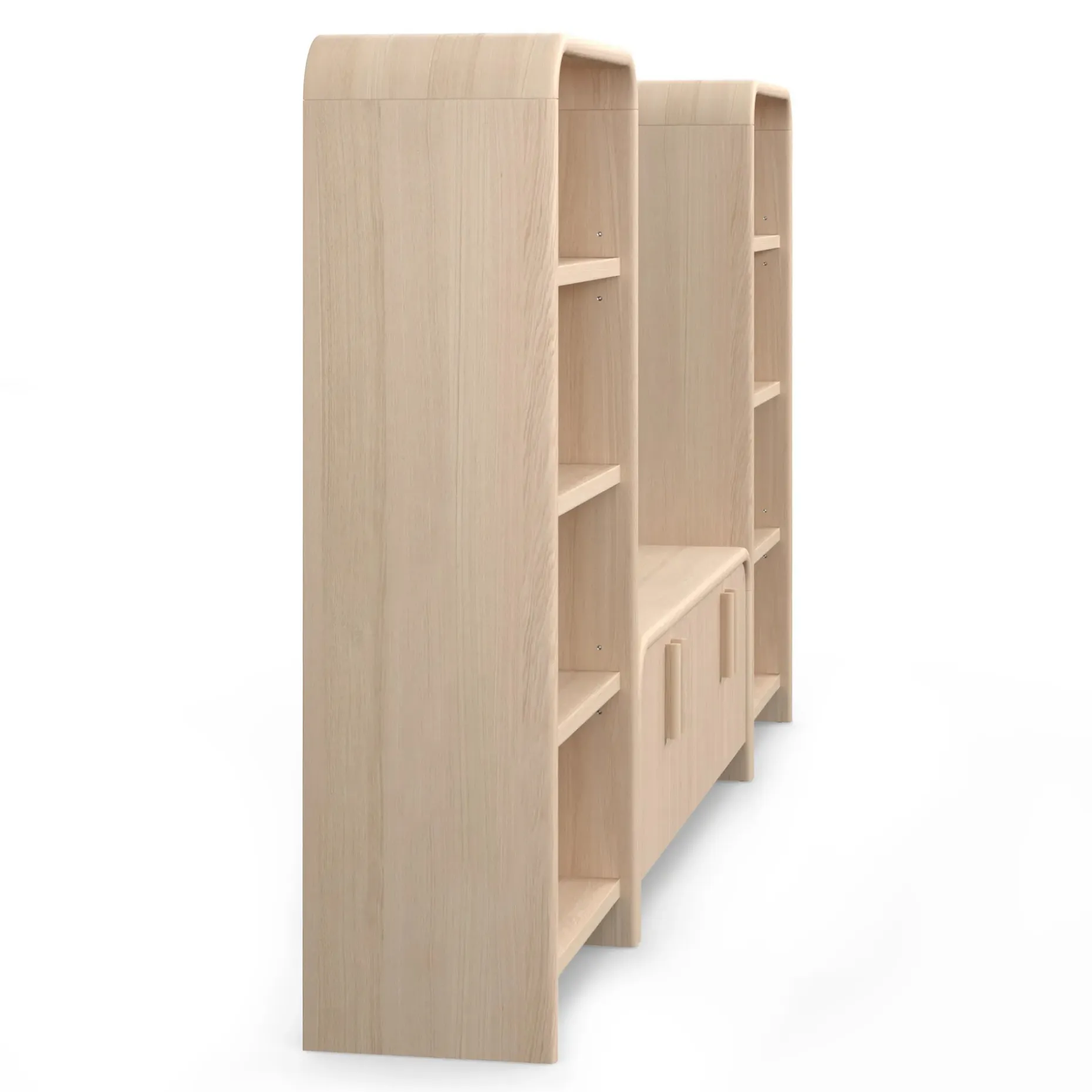 Faydra 140" Media Storage Set - Natural Ash