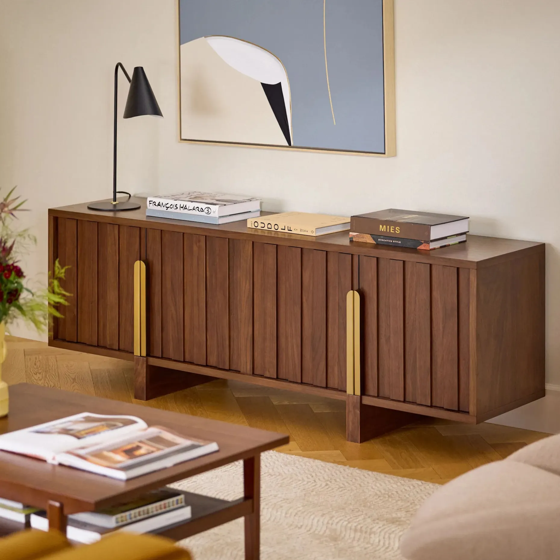 Felix 72" Media Unit - Walnut