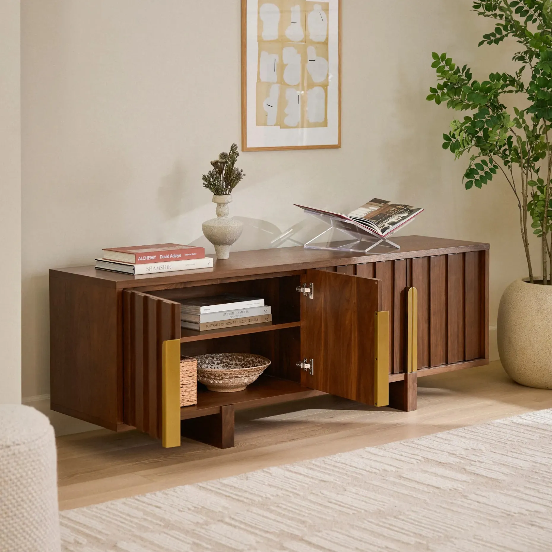 Felix 72" Media Unit - Walnut
