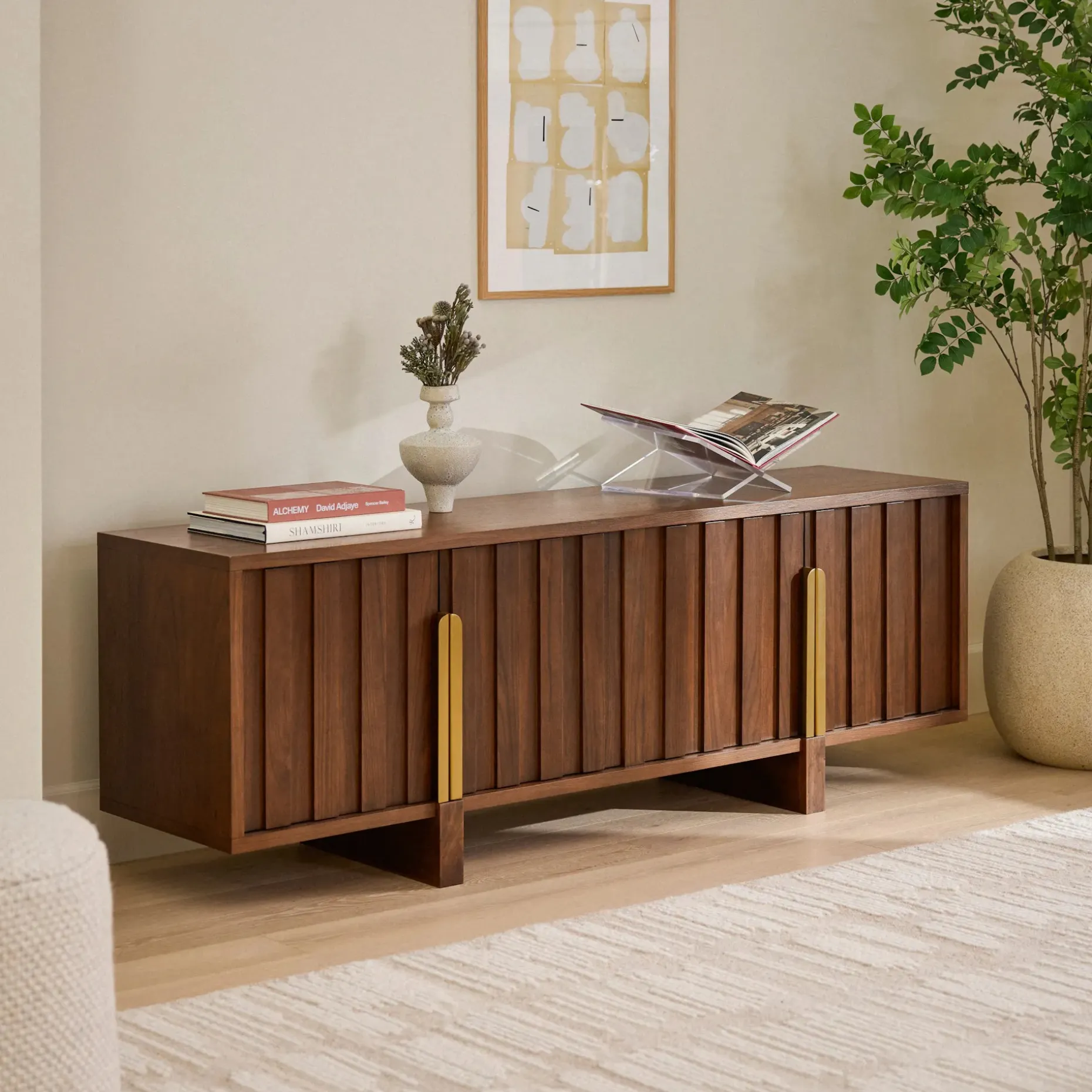 Felix 72" Media Unit - Walnut