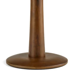 Fiore Travertine Side Table - Walnut