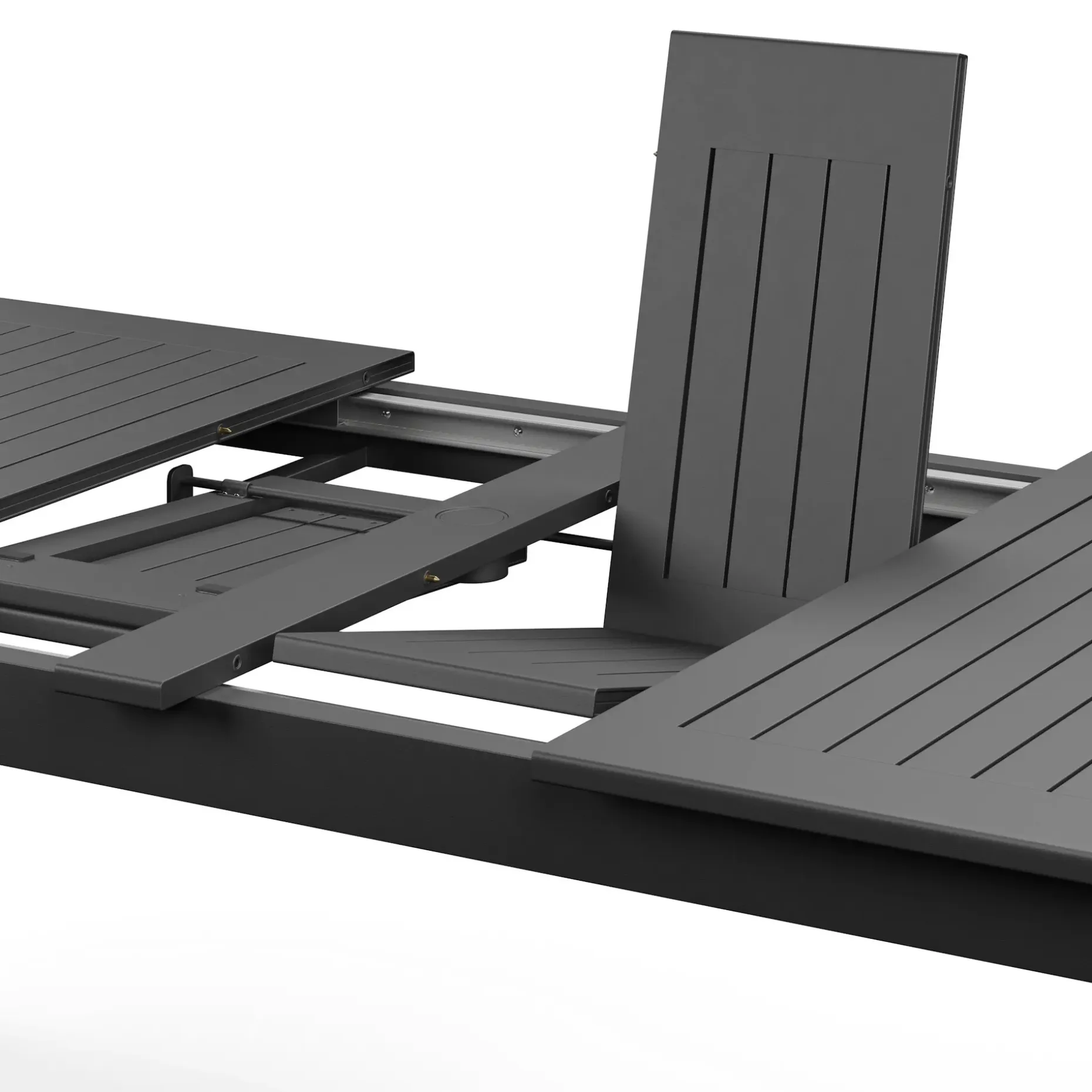 Fisk 75.5" - 96" Outdoor Extendable Dining Table - Black