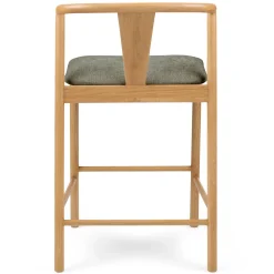 Fonra Counter Stool - Oak and Algonquin Green