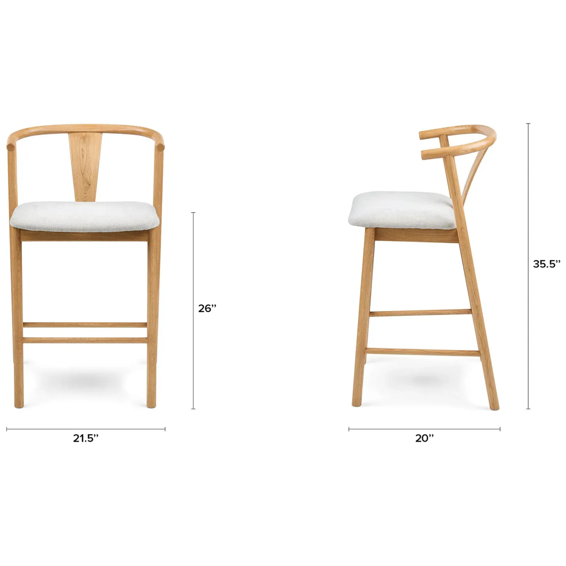 Fonra Counter Stool - Oak and Santolina Gray