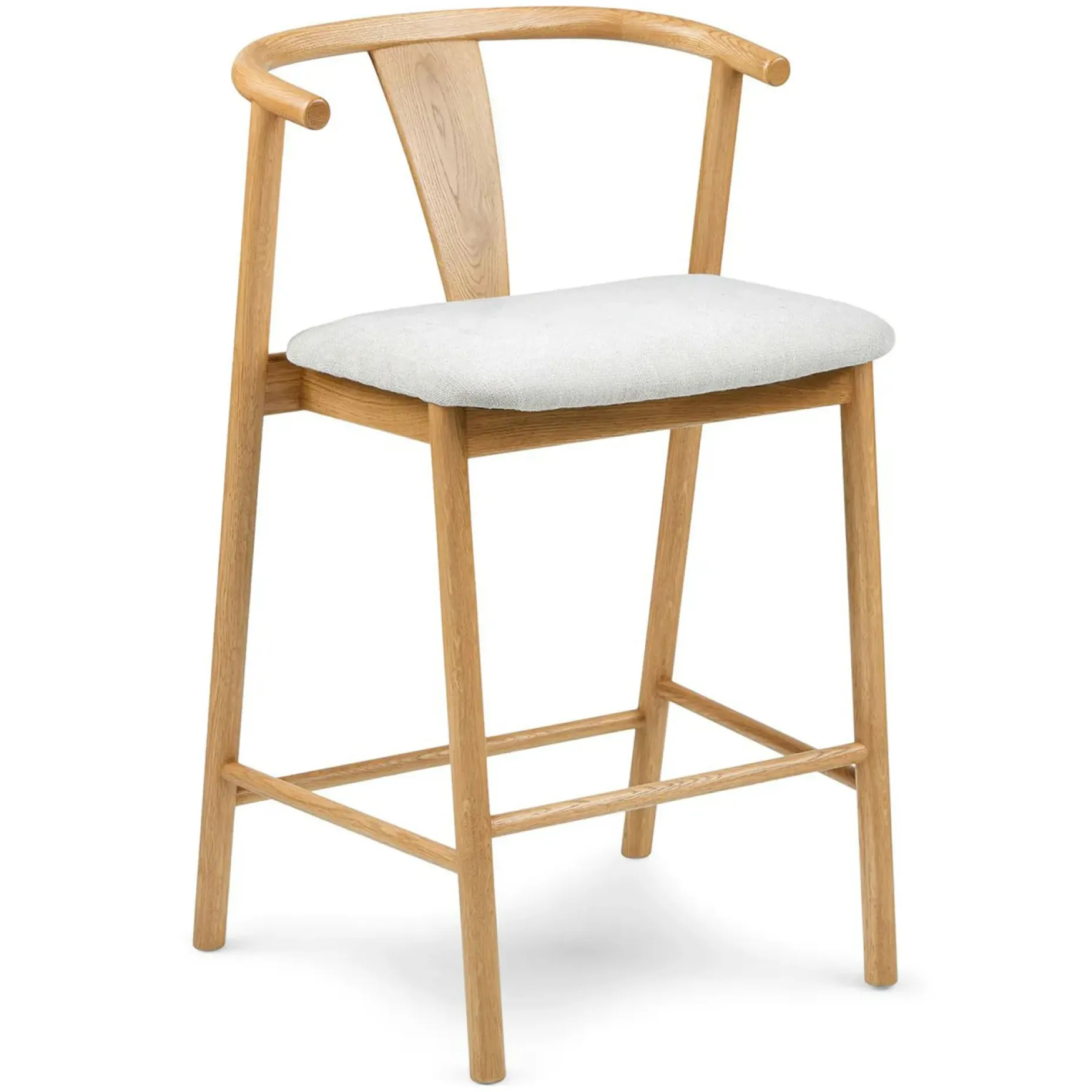 Fonra Counter Stool - Oak and Santolina Gray