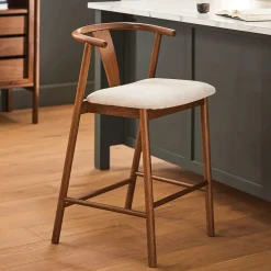 Fonra Counter Stool - Smoked Oak and Santolina Gray