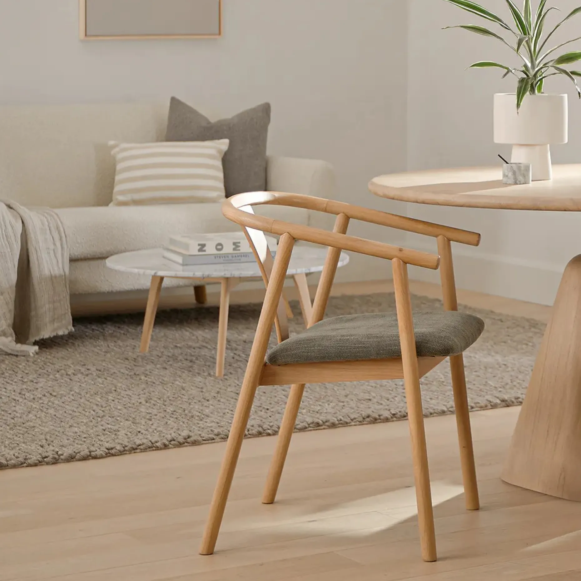 Fonra Dining Chair - Oak and Algonquin Green