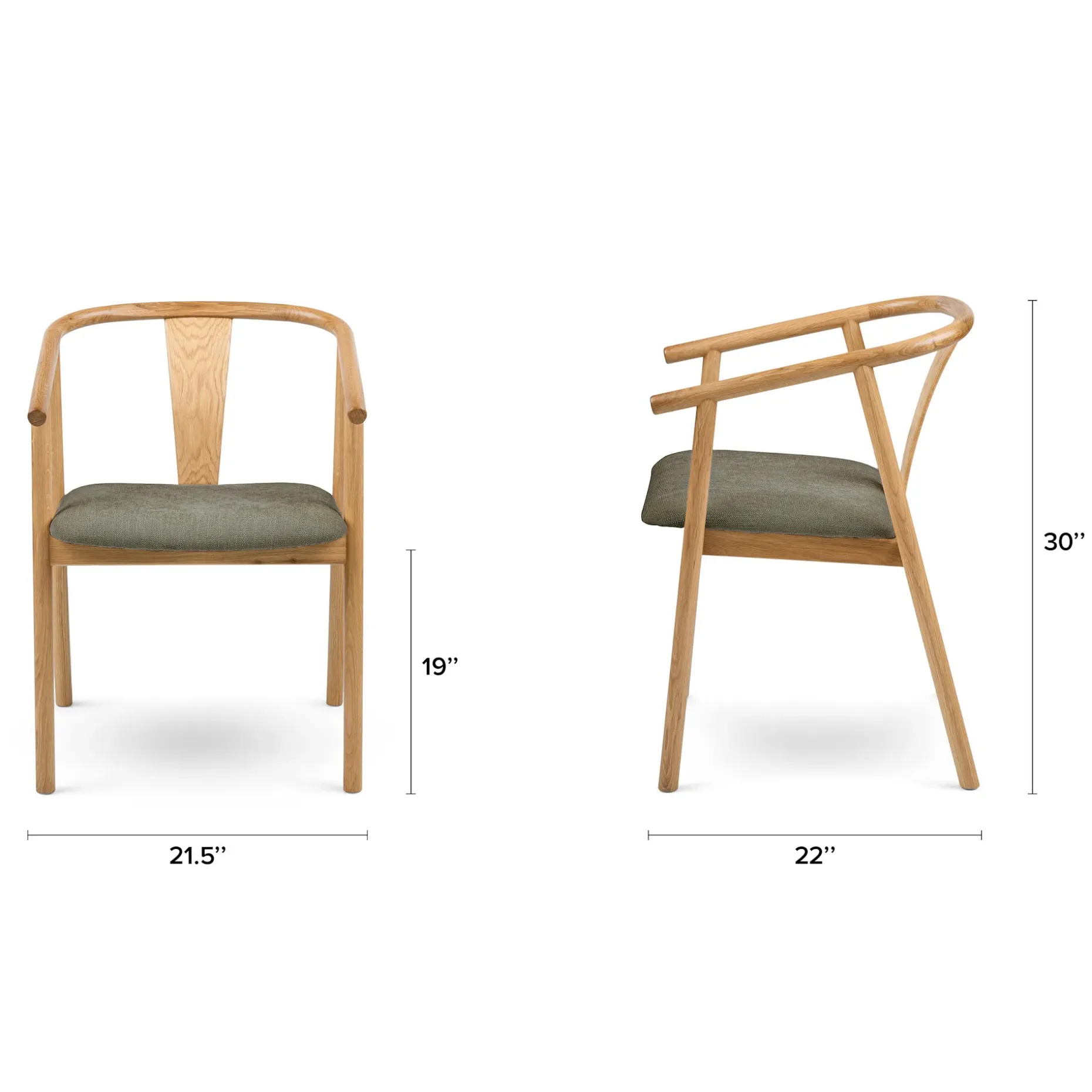 Fonra Dining Chair - Oak and Algonquin Green