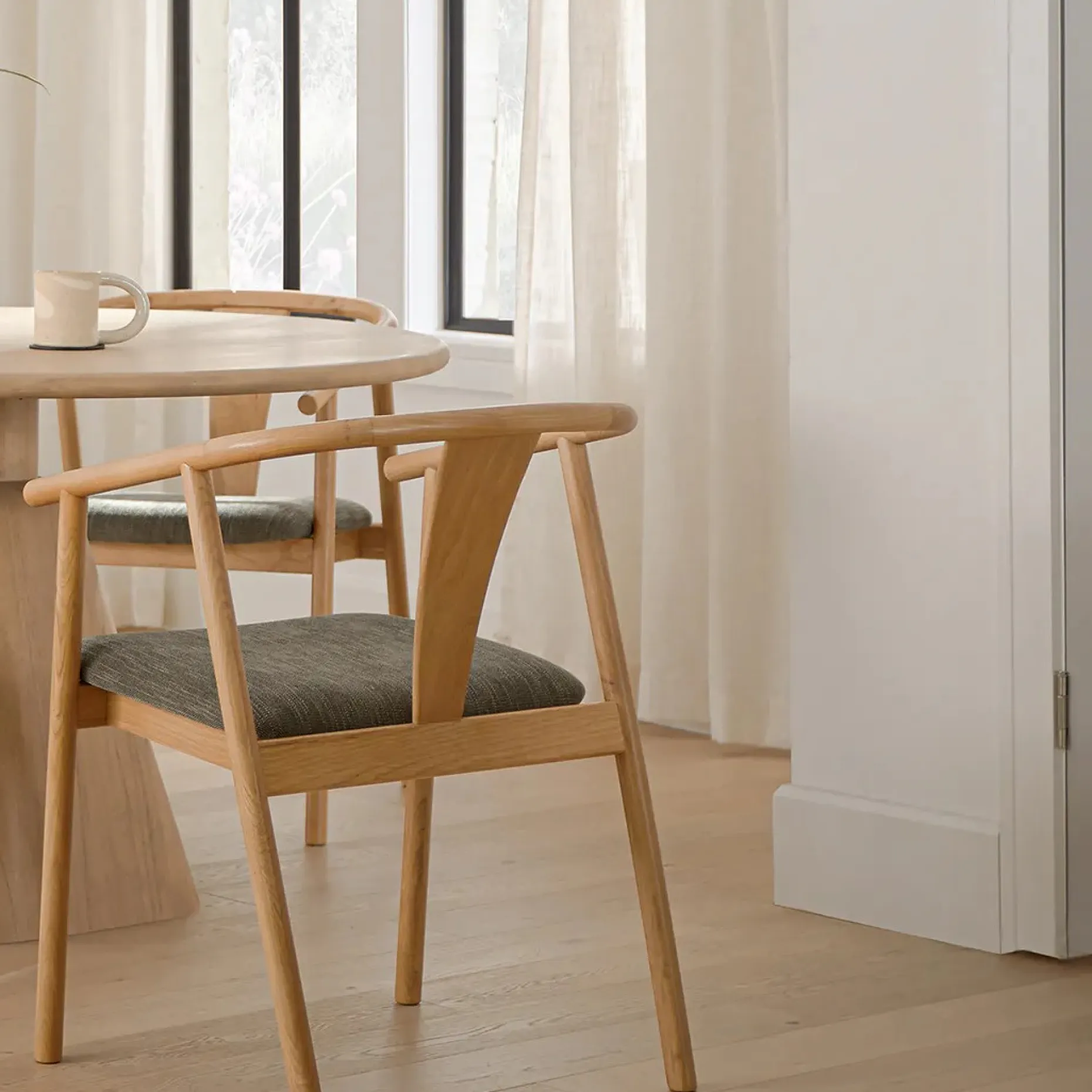 Fonra Dining Chair - Oak and Algonquin Green