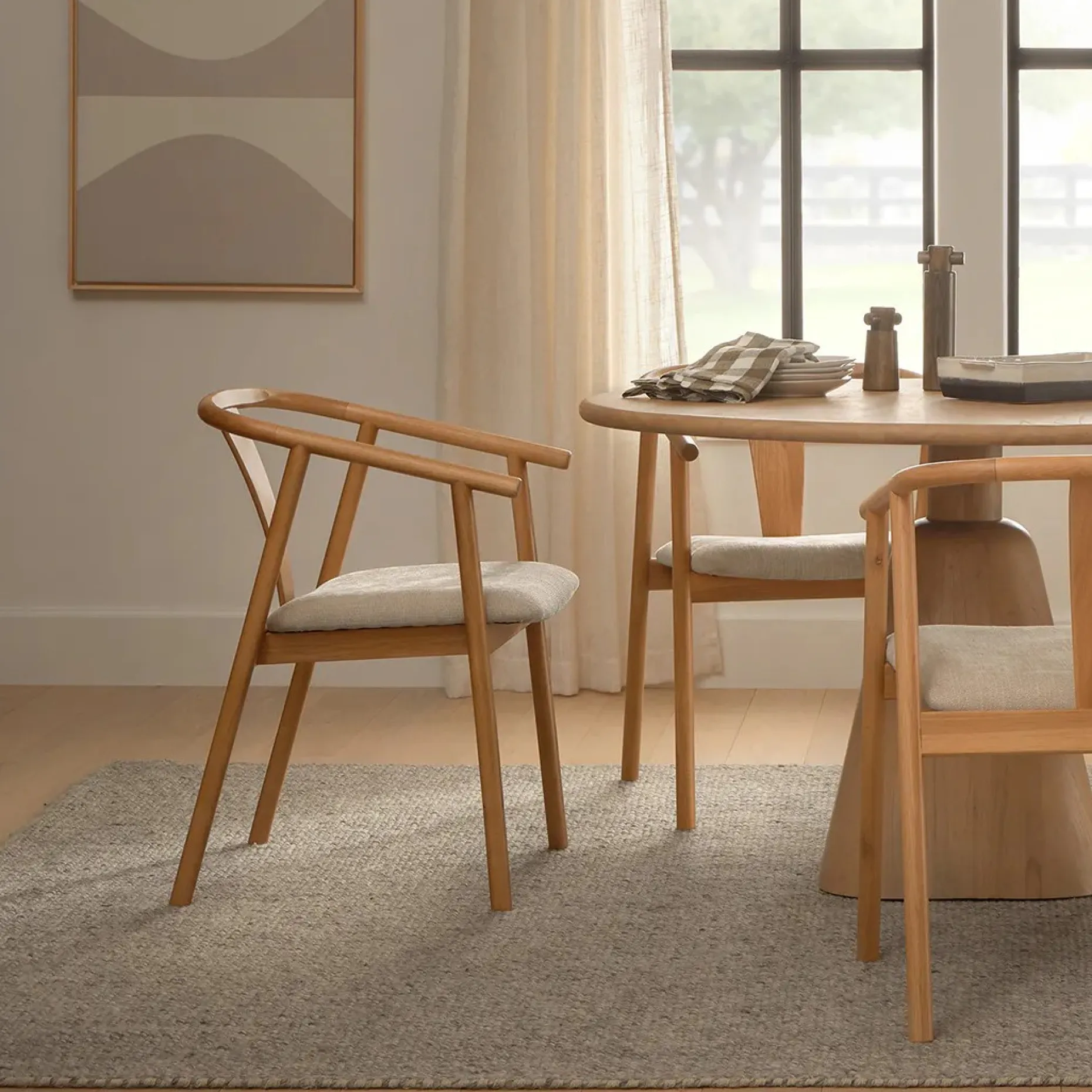 Fonra Dining Chair - Oak and Santolina Gray