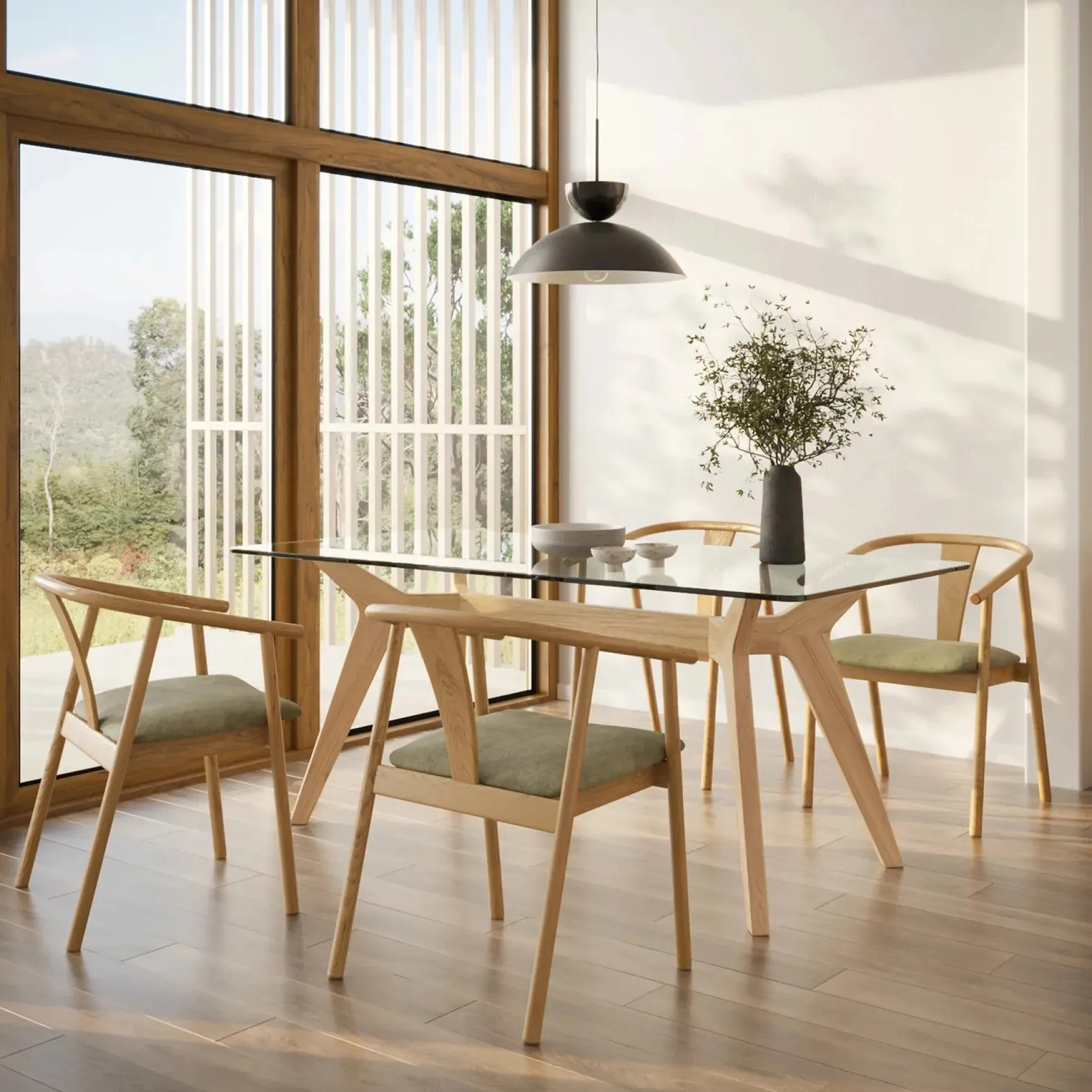 Fonra Dining Chair - Smoked Oak and Santolina Gray