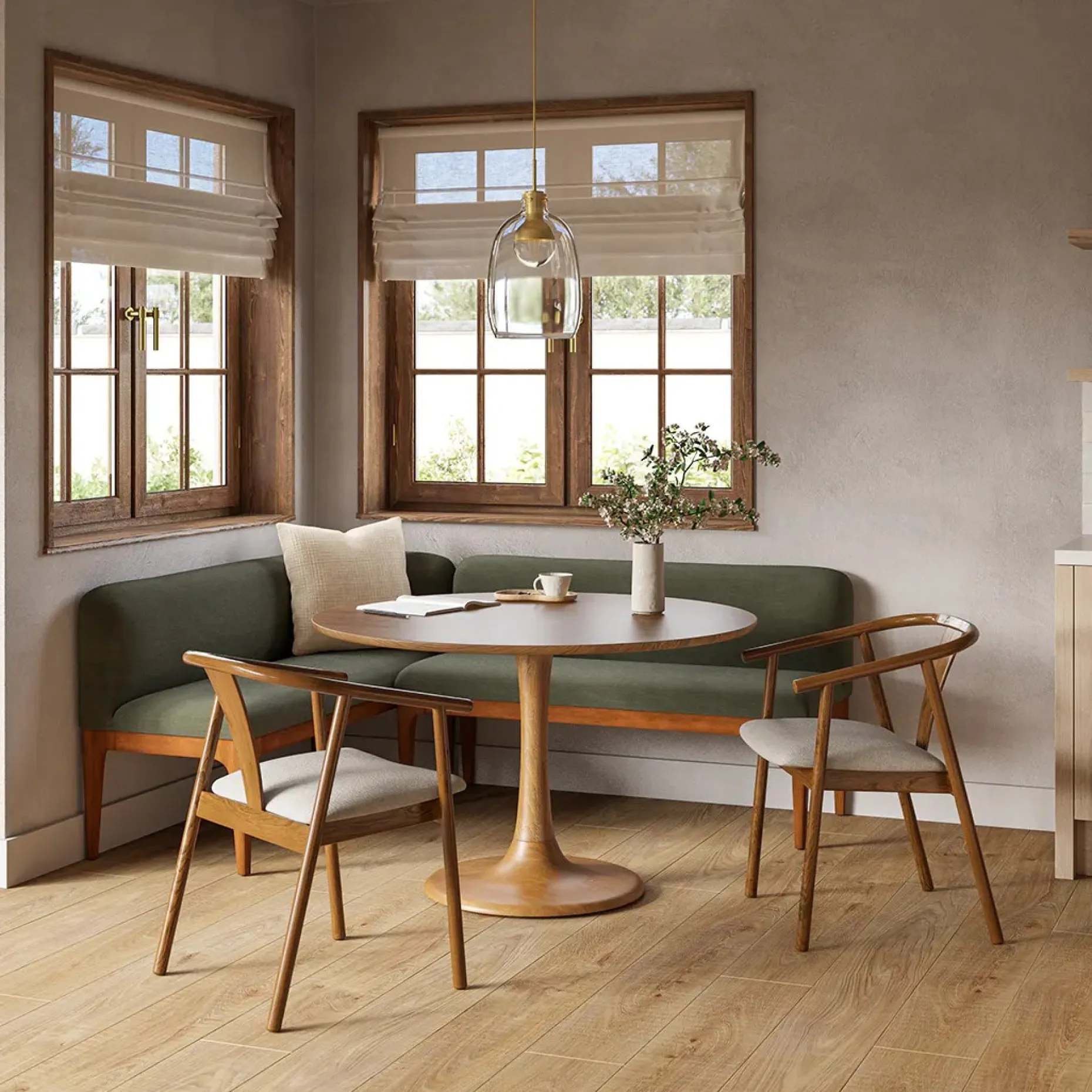 Fonra Dining Chair - Smoked Oak and Santolina Gray